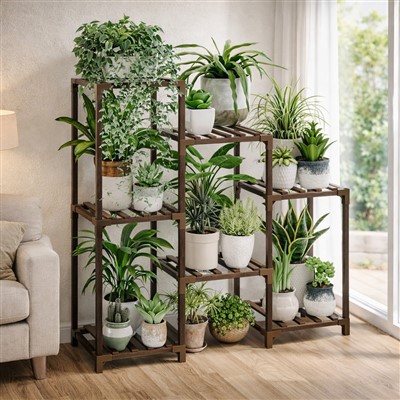 3vrstvý dřevěný stojan na rostliny pro pokojové venkovní rostliny